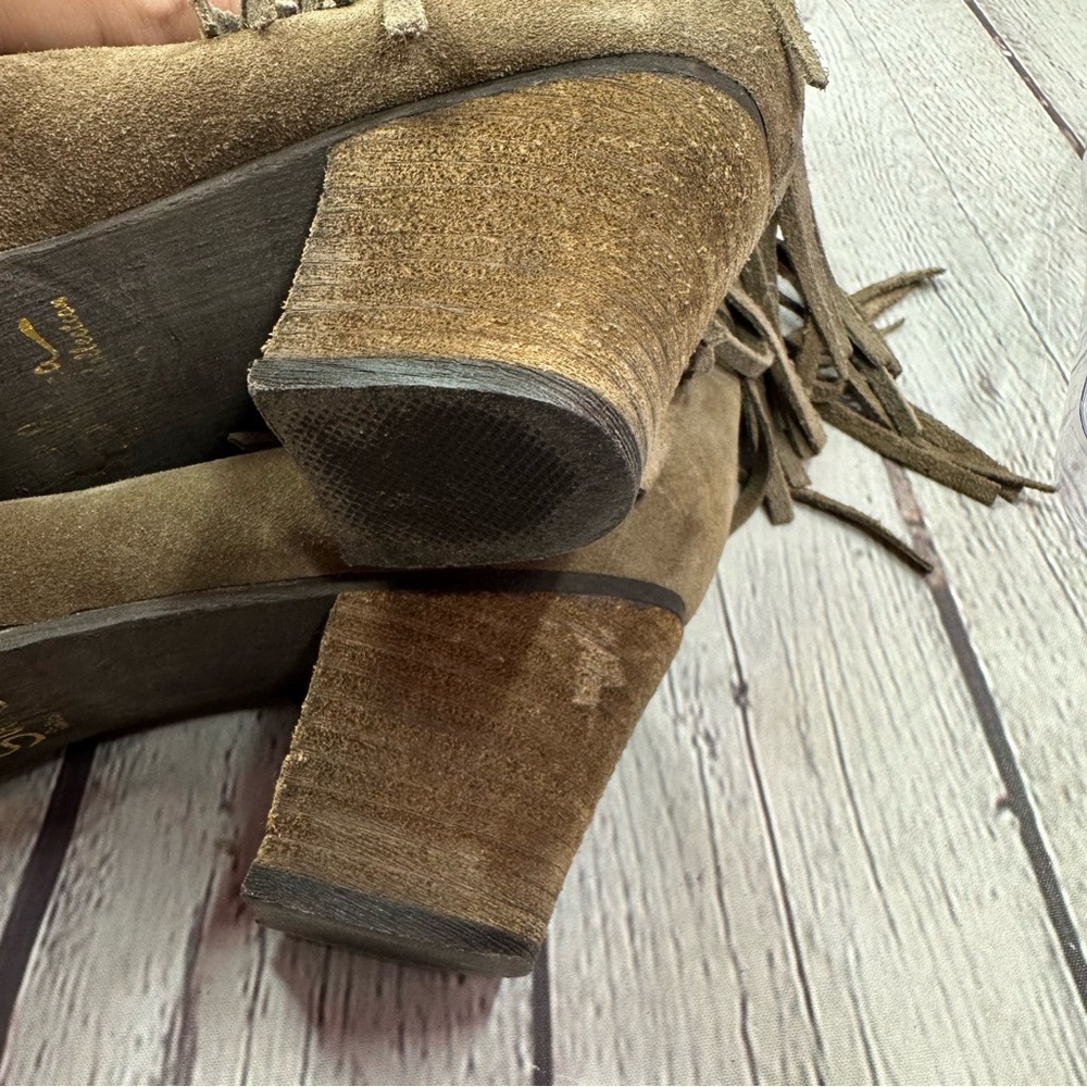 sbicca vintage collection suede fringe ankle boots booties boho western sz 10 - Picture 8 of 9